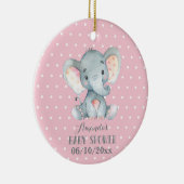 Girl Elephant Baby Dusche Rosa und Grau Keramik Ornament (Rechts)