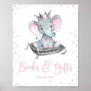 Girl Elephant Baby Duschgeschenk Tafelschild Poster
