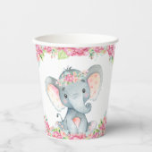 Girl Elephant Baby Duschpapiertassen Pappbecher (Vorderseite)