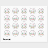 Girl Elephant Baby Shower Stickers (Blatt)