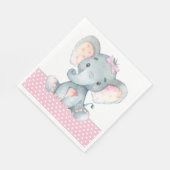 Girl Elephant Baby Showpapier Napkins Serviette (Ecke)