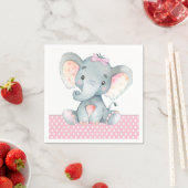 Girl Elephant Baby Showpapier Napkins Serviette (Beispiel)