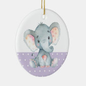 Girl Elephant Babydusche Lila Keramik Ornament (Rechts)