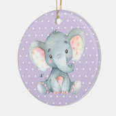 Girl Elephant Babydusche Lila Keramik Ornament (Links)