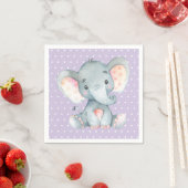 Girl Elephant Babydusche Lila Napkins Serviette (Beispiel)