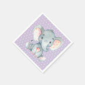 Girl Elephant Babydusche Lila Napkins Serviette (Ecke)