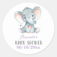 Girl Elephant Babydusche Lila und grau