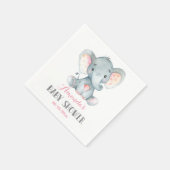 Girl Elephant Babydusche Pink Napkins Serviette (Ecke)