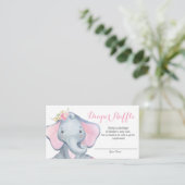Girl Elephant Babydusche Windelwaschkarte Begleitkarte (Stehend Vorderseite)
