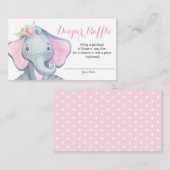 Girl Elephant Babydusche Windelwaschkarte Begleitkarte (Vorne/Hinten)