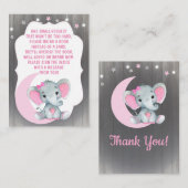 Girl Elephant Book Request Card für Babydusche Begleitkarte (Vorne/Hinten)