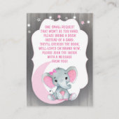 Girl Elephant Book Request Card für Babydusche Begleitkarte (Vorderseite)