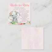 Girl Elephant Book Request Cards Quadratische Visitenkarte (Vorne/Hinten)