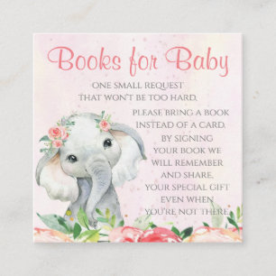 Girl Elephant Book Request Cards Quadratische Visitenkarte