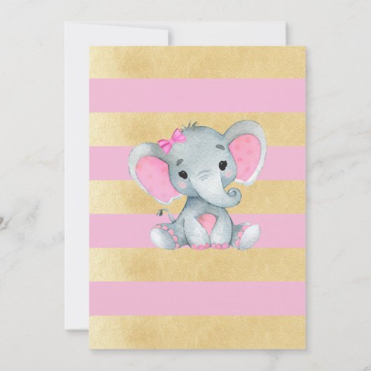 Girl Elephant, der Mama das beste Duschspiel kennt Einladung (Rückseite)