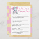 Girl Elephant, der Mama das beste Duschspiel kennt Einladung (Vorne/Hinten)