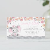 Girl Elephant Diamond Book Request Baby Dusche Begleitkarte