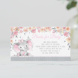 Girl Elephant Diamond Book Request Baby Dusche Begleitkarte