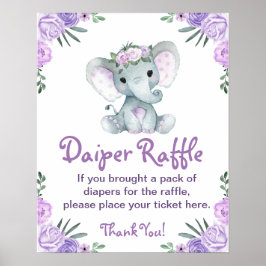 Girl Elephant Diaper Raffle Baby Duschgel Spielzei Poster