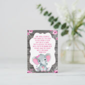 Girl Elephant Dusche auf Anfrage Begleitkarte (Stehend Vorderseite)