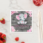 Girl Elephant Dusche Blumenrosa Papier Napkins Serviette (Beispiel)