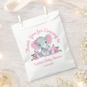 Girl Elephant Dusche Blumenrosa Papier Vorzugstasc Geschenktütchen (Ausgeschnitten)