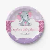 Girl Elephant Dusche Rosa Lila Papier Napkins