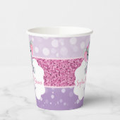 Girl Elephant Dusche Rosa Lila Papiertüten kundens Pappbecher (Links)