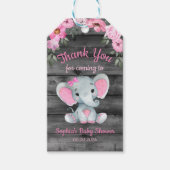 Girl Elephant Duwer Blumenpinke Geschenktasten für Geschenkanhänger (Vorderseite)