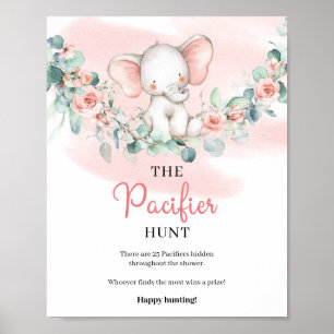 Girl Elephant eucalyptus Schnuller Jagd Spiel Poster