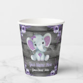 Girl Elephant Girl Paper Cups Dusche Geburtstag Pappbecher (Vorderseite)