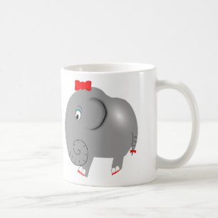 Girl Elephant mit Red Bow Niedlich Kaffeetasse