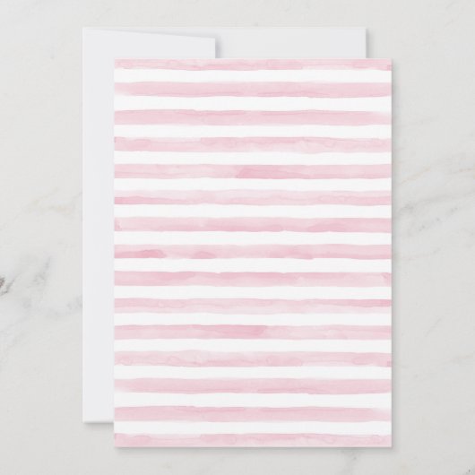 Girl Elephant Pink Rose Wasserfarbe Kinderdusche Einladung (Rückseite)