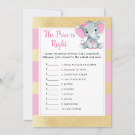 Girl Elephant rät das Price Baby Shower Game Einladung