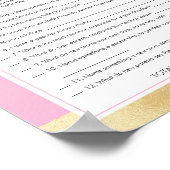 Girl Elephant Survey sagt Baby Gold Dusche Game Poster (Ecke)