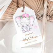 Girl Elephant Watercolor Babydusche Geschenkanhänger
