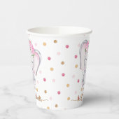 Girl Elephant Watercolor Babydusche Pappbecher (Links)