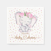 Girl Elephant Watercolor Babydusche Serviette (Vorderseite)