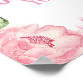 Girl Elephant Welcome Sign Baby Rose Bloral Poster (Ecke)