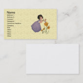 Girl Elf Fairy Daffodil Antique Oaster Visitenkarte (Vorne/Hinten)