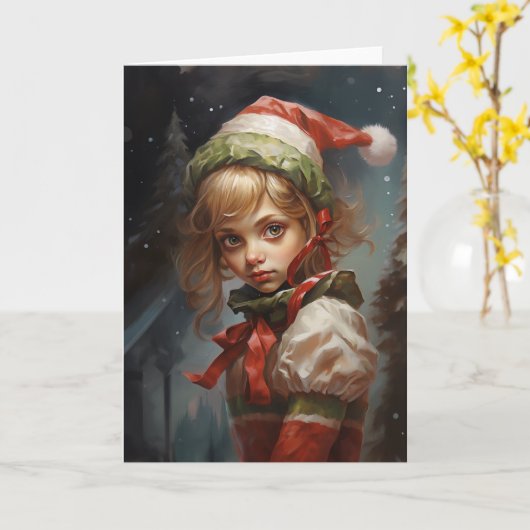 Girl Elf Karte (Gelbe Blume)
