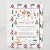 Girl Elf | Kids Christmas Elf Hallo Letter Card Einladung (Vorderseite)