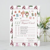 Girl Elf | Kinder Weihnachts-Elf-Berichtskarte Einladung (Stehend Vorderseite)
