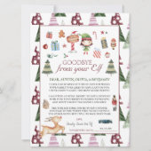 Girl Elf | Kinder Weihnachtself Auf Wiedersehen Le Einladung (Vorderseite)