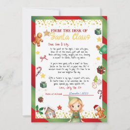 Girl Elf Letter Christmas/Holiday Einladung