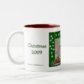 Girl Elf Scene Weihnachts-Foto-Tasse Zweifarbige Tasse (Links)