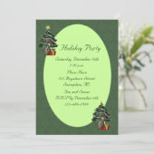 Girl Elf Tree Weihnachtsfeiertag Einladung (Stehend Vorderseite)