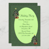 Girl Elf Tree Weihnachtsfeiertag Einladung (Vorne/Hinten)