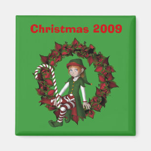 Girl Elf über den Weihnachtsfeiertag Magnet