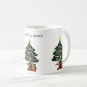 Girl Elf Weihnachtsbaum Personalisierter Urlaub Kaffeetasse (VorderseiteRechts)